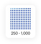 250 - 1,000