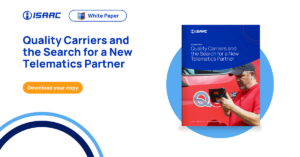 Promotional banner for the white paper 'Quality Carriers and the Search for a New Telematics Partner' with a download button.