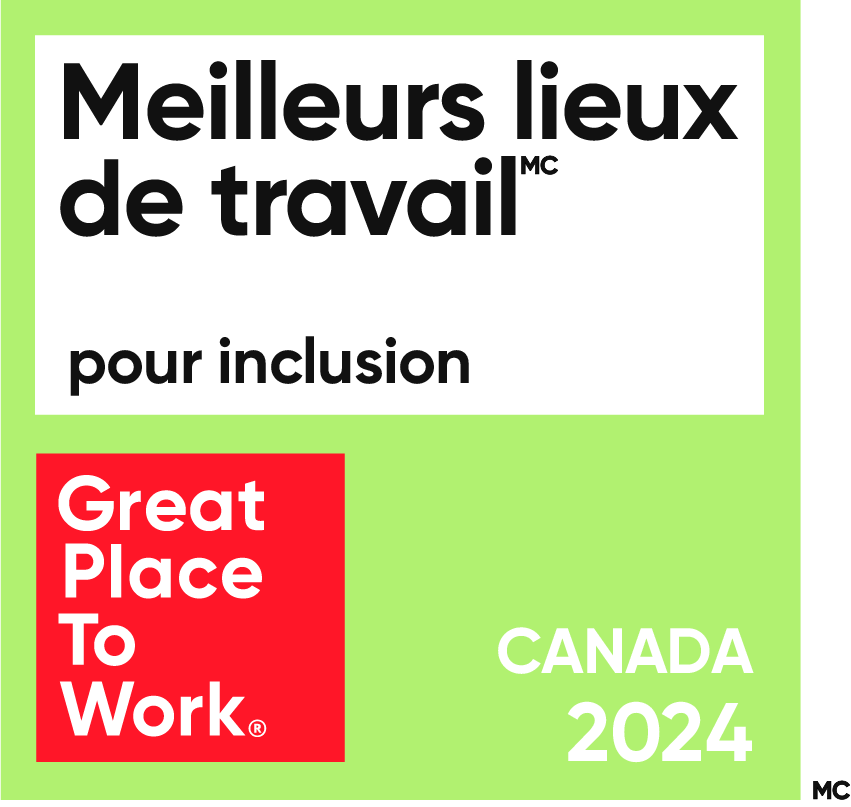 Meilleurs Lieux de Travail pour Inclusion Canada 2024 badge de Great Place to Work.