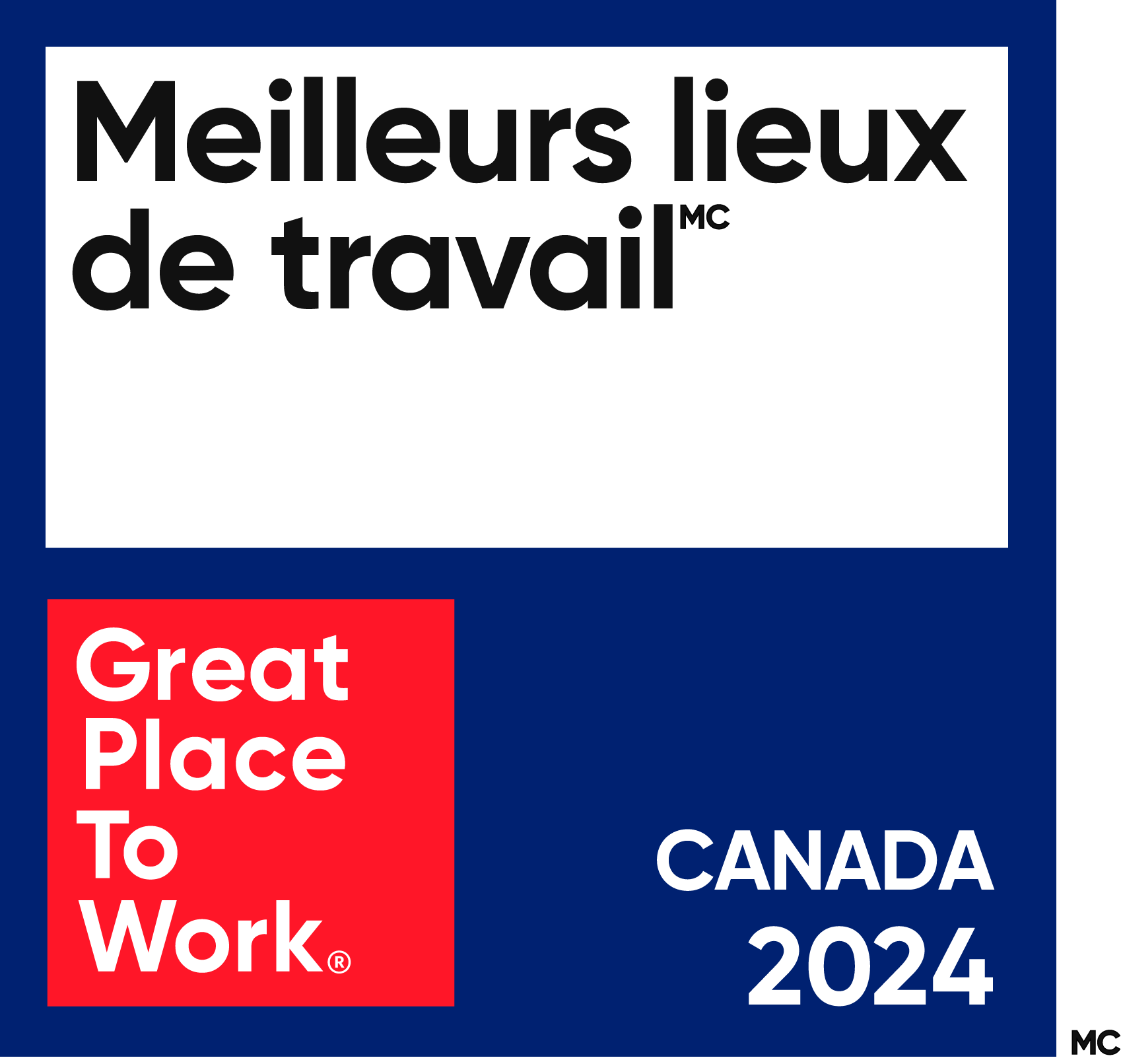 Badge Meilleurs Lieux de Travail Canada 2024 de Great Place to Work.