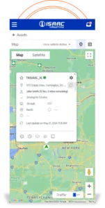 Real-time fleet tracking on a mobile device using ISAAC’s software.