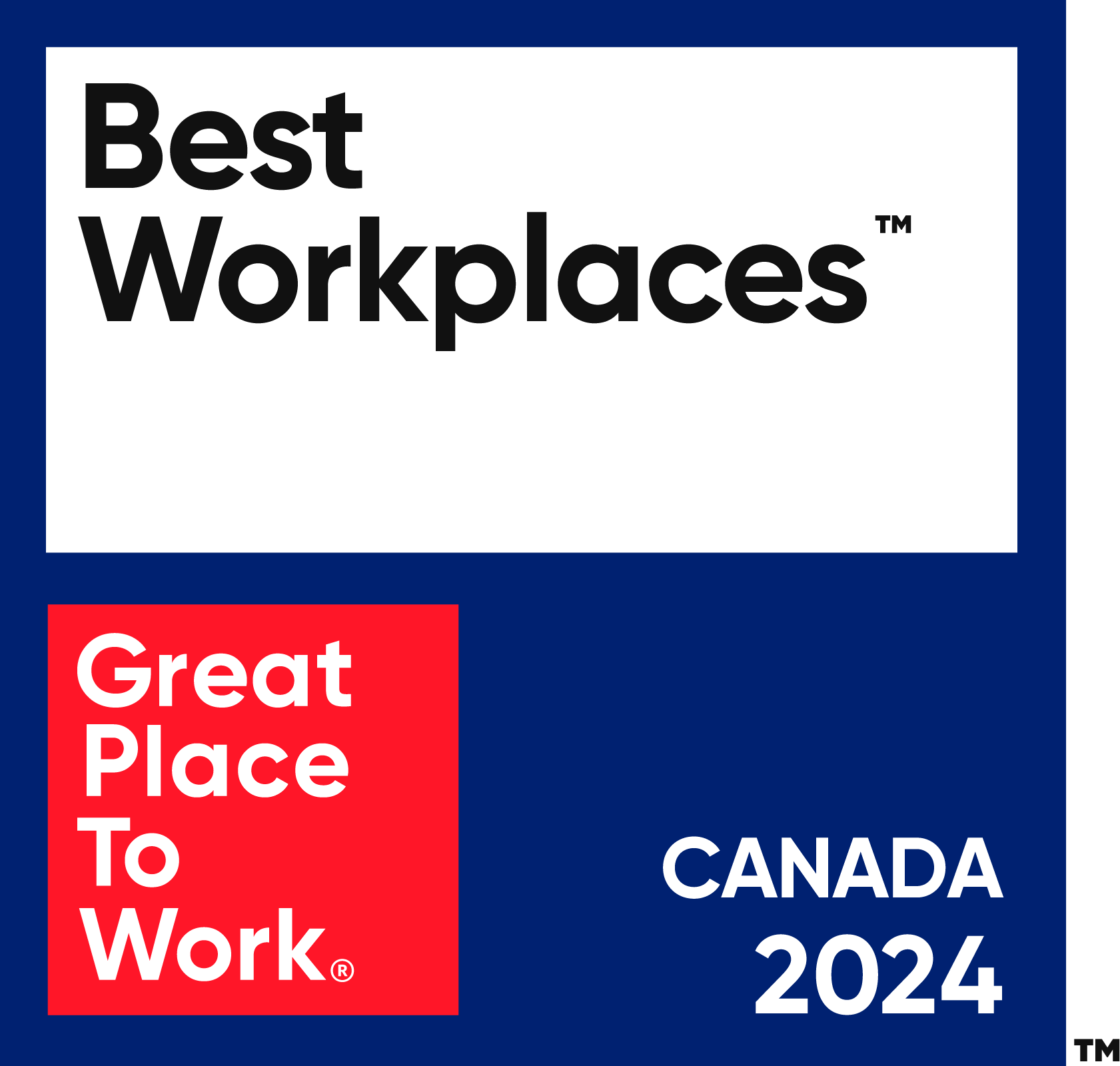 Meilleurs Lieux de Travail Canada 2024 badge de Great Place to Work.